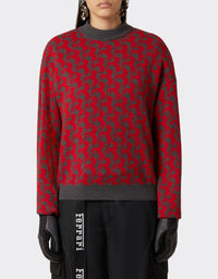 Cavallino Pixel jumper in wool - Rosso Corsa