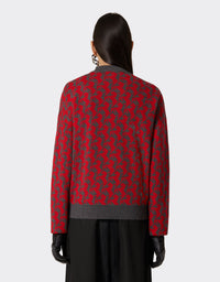 Cavallino Pixel jumper in wool - Rosso Corsa