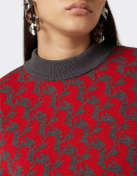 Cavallino Pixel jumper in wool - Rosso Corsa