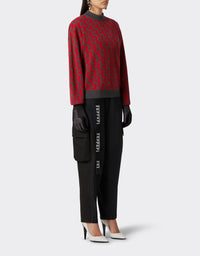 Cavallino Pixel jumper in wool - Rosso Corsa