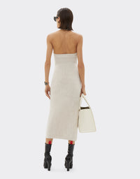 Robe mi-longue dos nu - Avorio