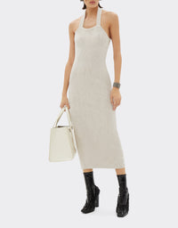 Robe mi-longue dos nu - Avorio