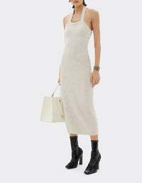 Robe mi-longue dos nu - Avorio