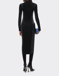 Robe mi-longue bicolore - Nero