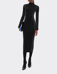 Robe mi-longue bicolore - Nero