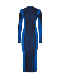 Robe mi-longue bicolore - Bluette