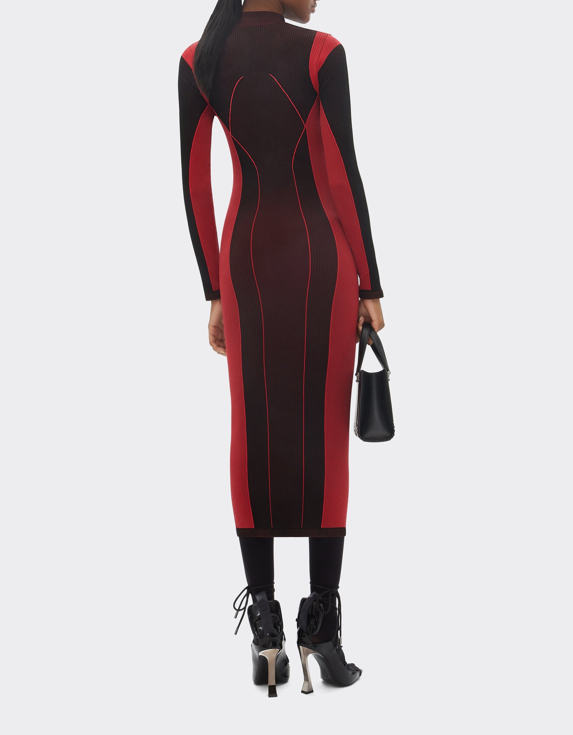 Robe mi-longue bicolore - Rosso Corsa