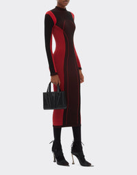 Robe mi-longue bicolore - Rosso Corsa