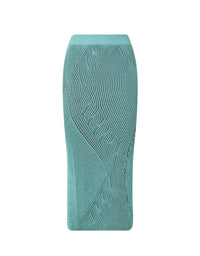 Mid-length skirt with circuit motif - Verde Menta