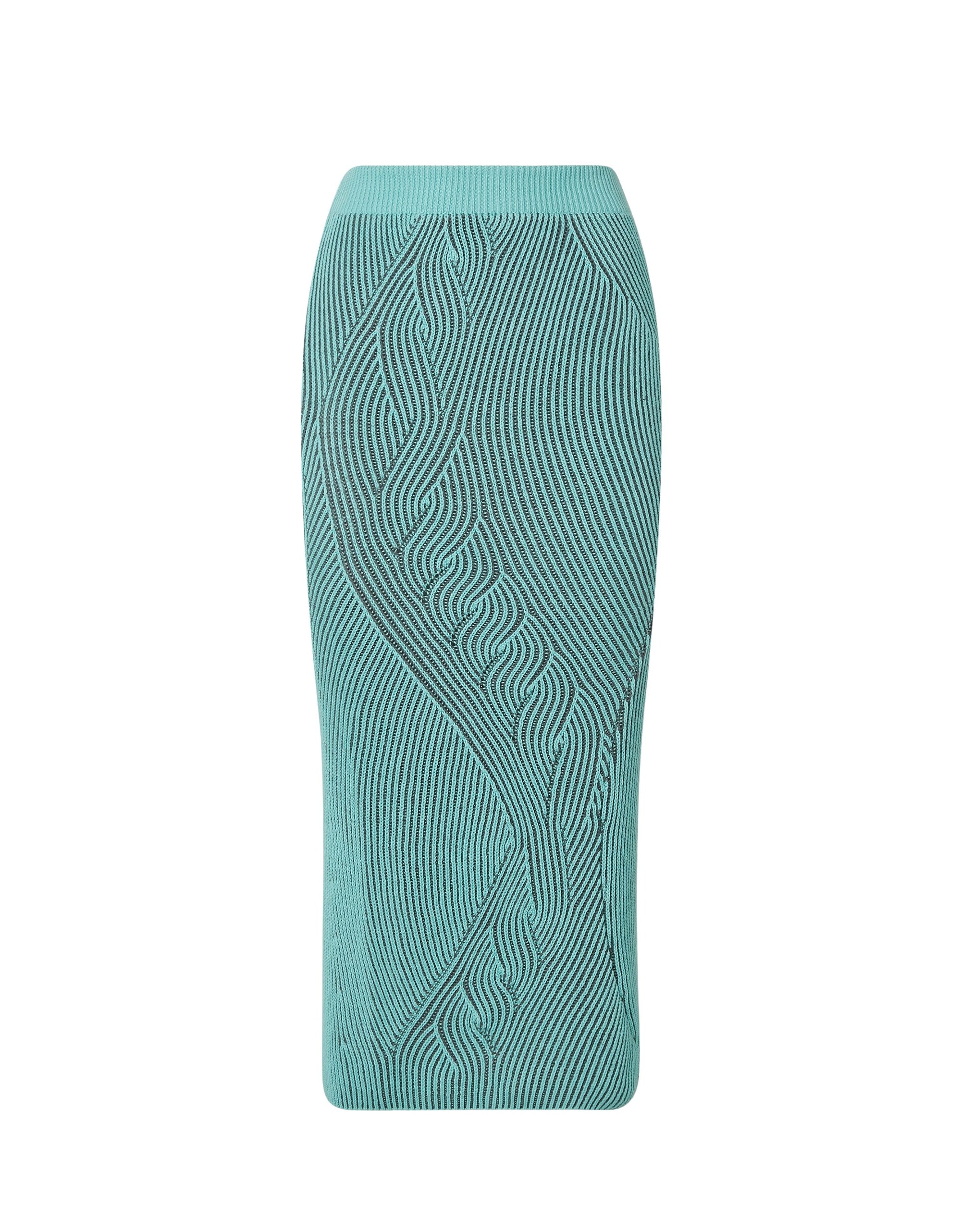 Mid-length skirt with circuit motif - Verde Menta