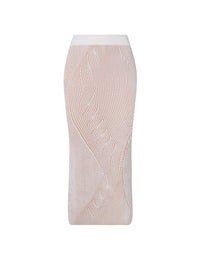 Mid-length skirt with circuit motif - Bianco
