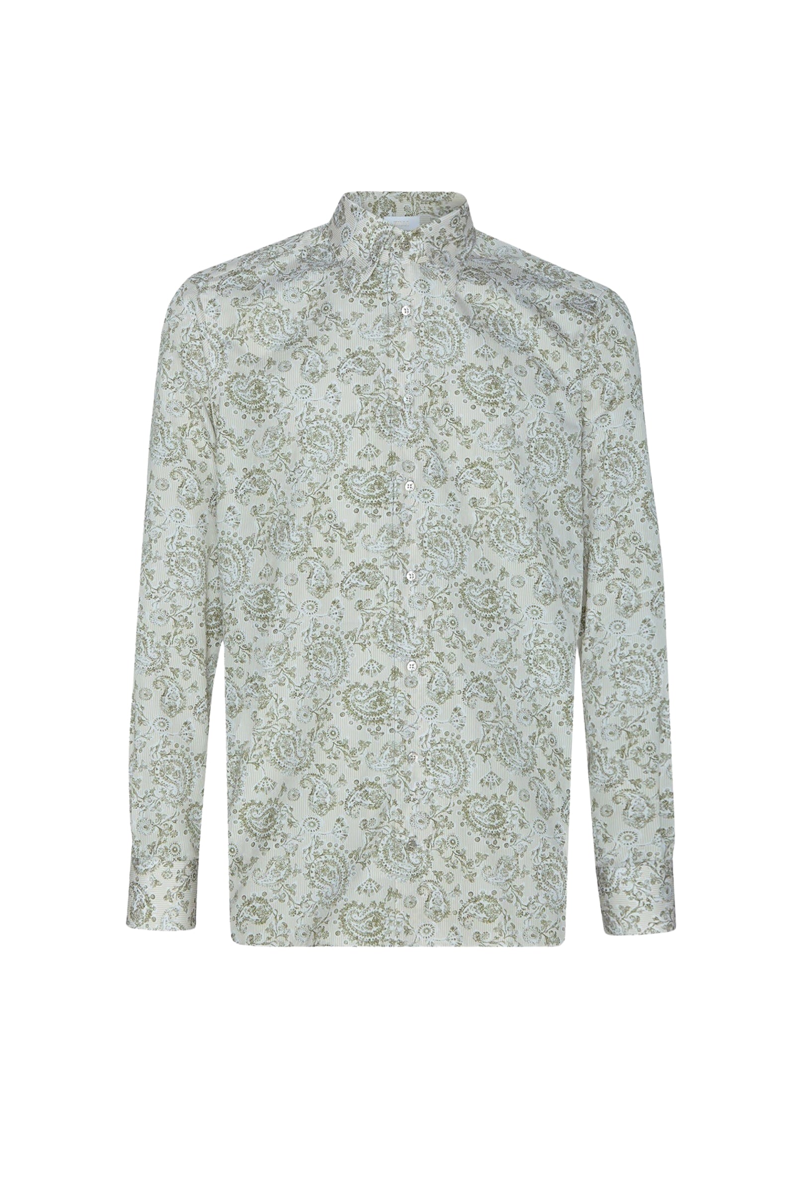 Chemise à motif cachemire imprimé - Beige & Vert