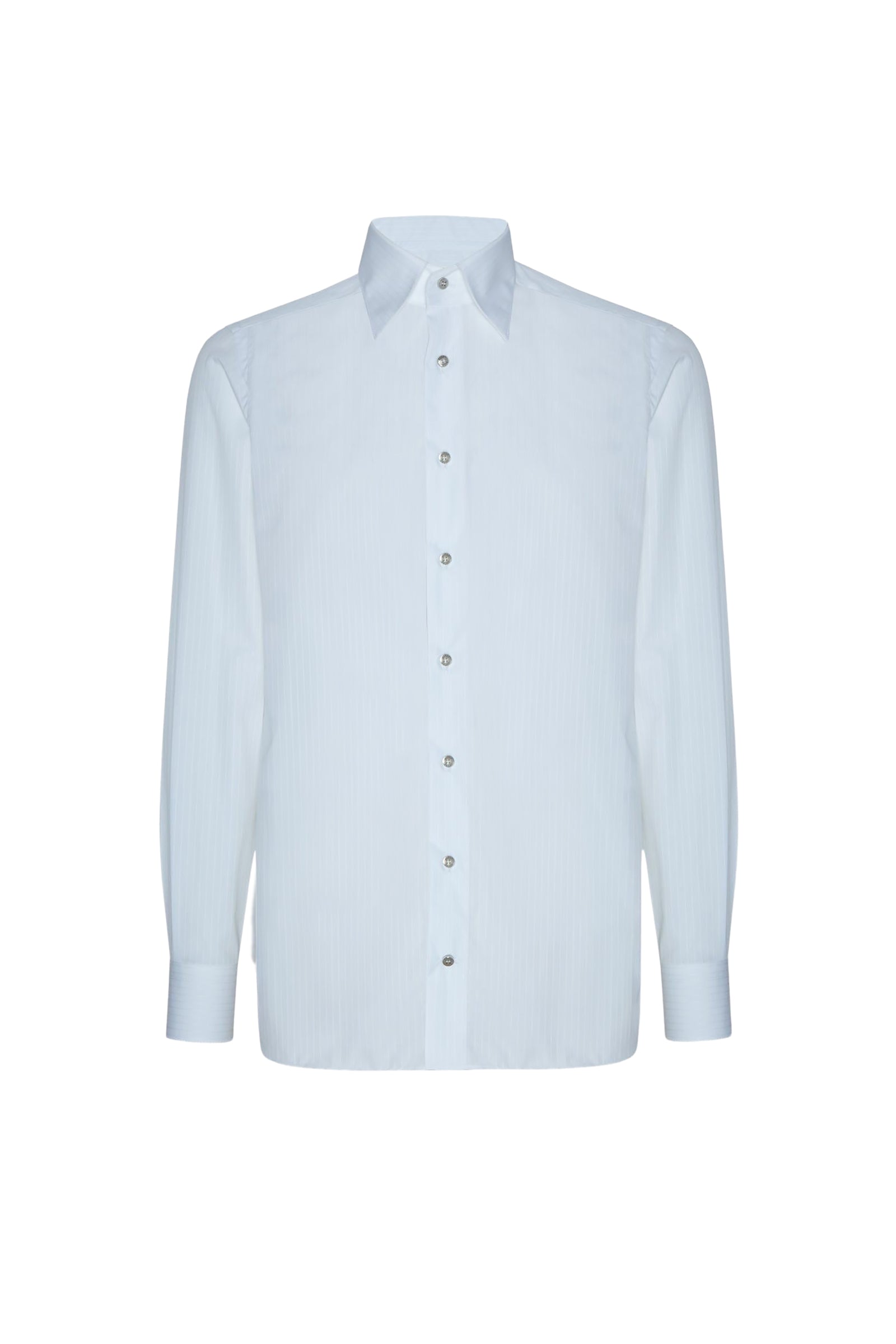 Chemise à rayures tissées et boutons - Blanc