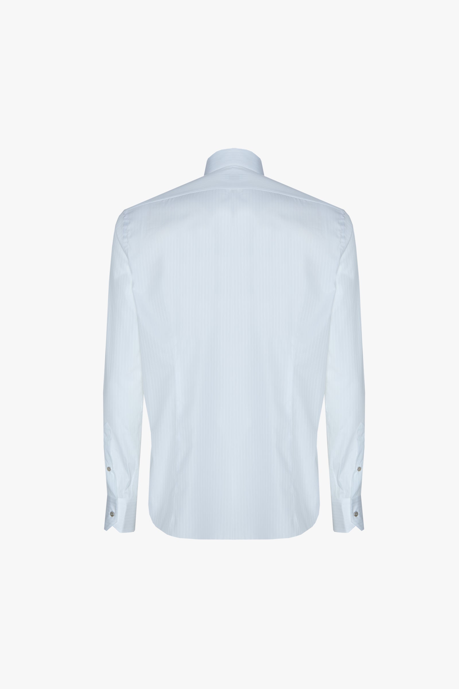Chemise à rayures tissées et boutons - Blanc