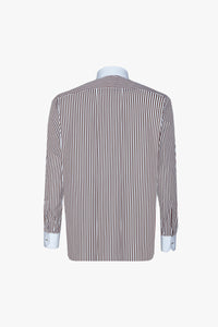 Chemise à rayures verticales - Blanc & Bordeaux
