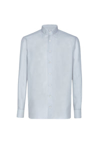 Chemise à texture verticale en soie mélangée - Bleu