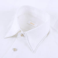 Chemise tissée en lin - Blanc