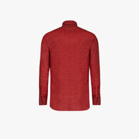 Chemise à manches longues chiné en lin - Rouge