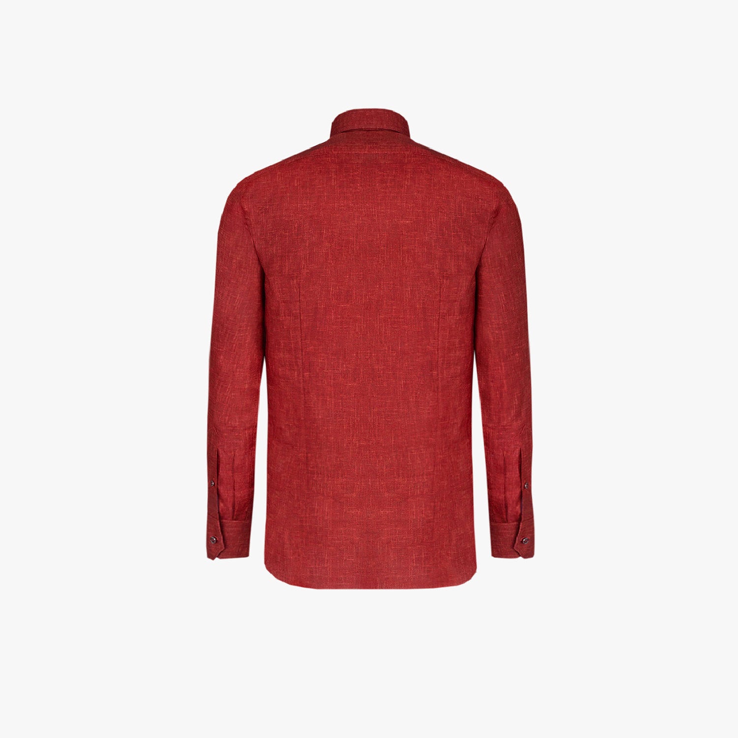 Chemise à manches longues chiné en lin - Rouge