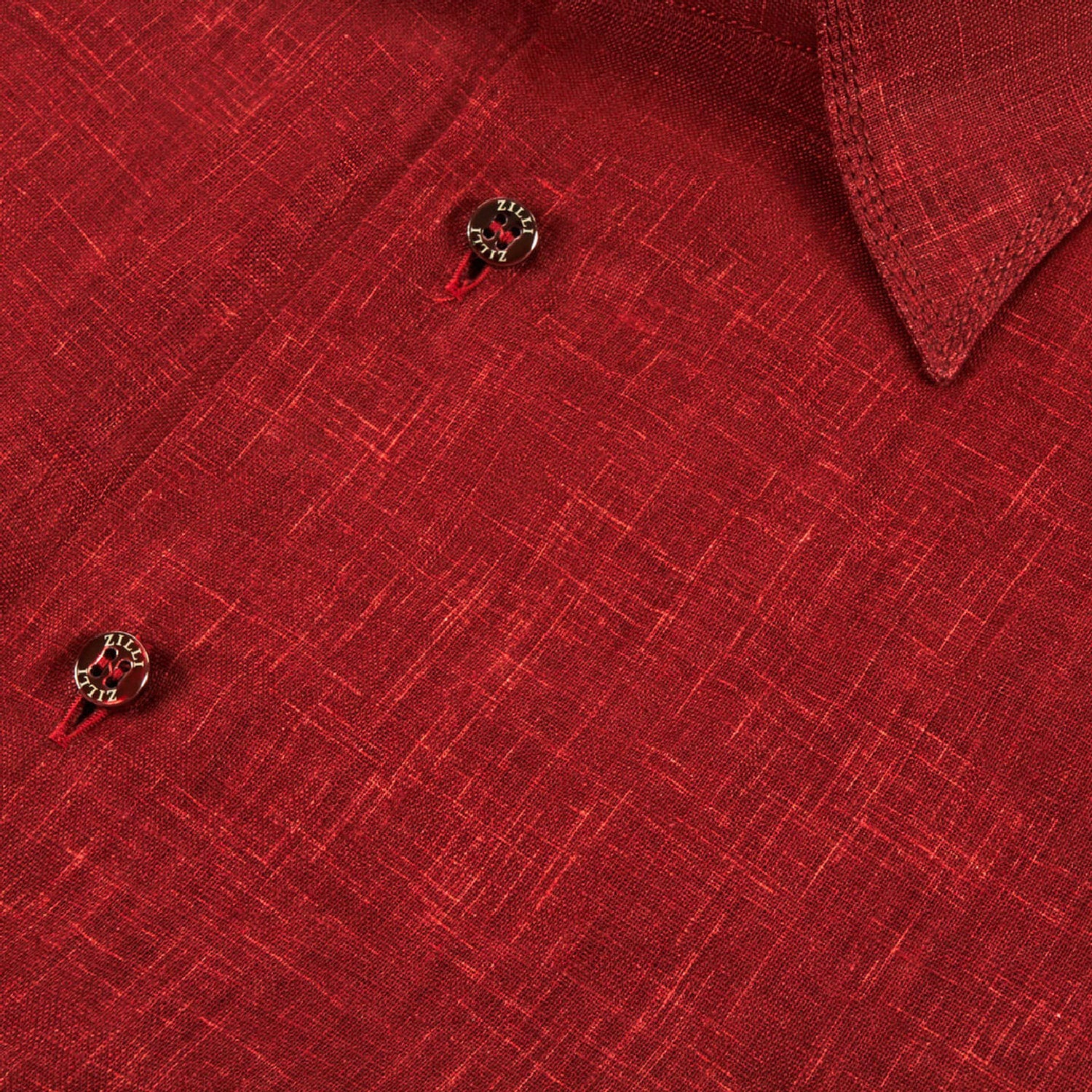 Chemise à manches longues chiné en lin - Rouge