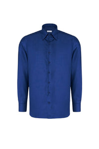 Chemise texturée en laine et soie - Bleu