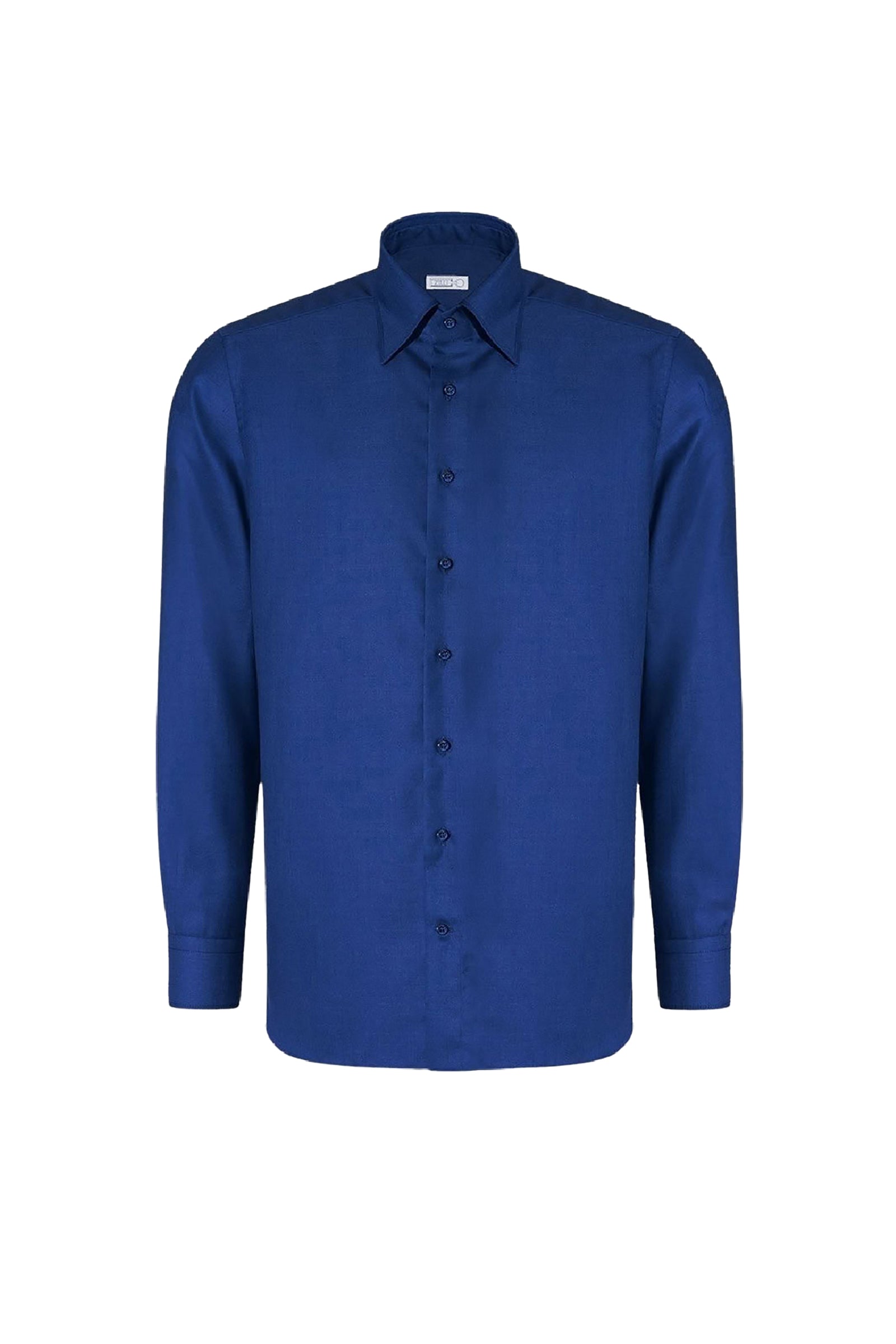 Chemise texturée en laine et soie - Bleu