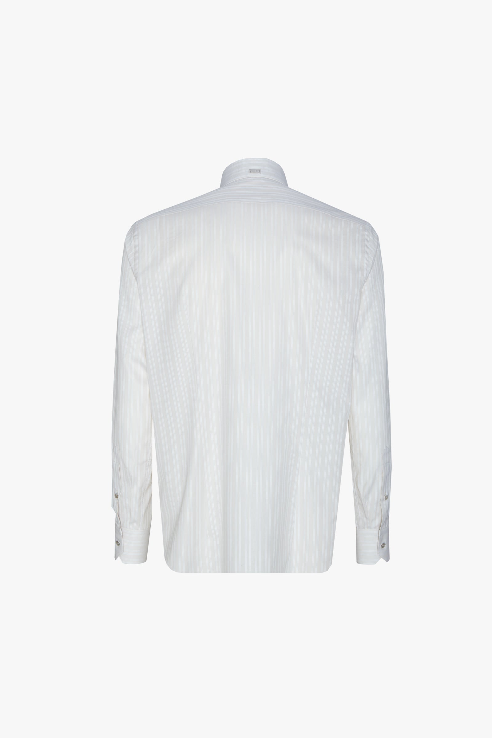Chemise à fines rayures et col boutonné - Blanc