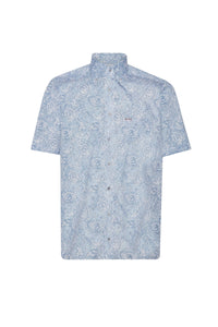 Chemise à motif rayé et cachemire - Bleu & Blanc