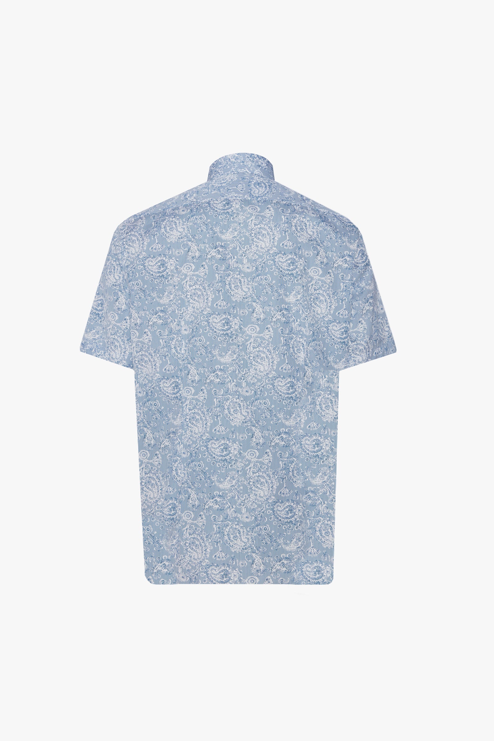 Chemise à motif rayé et cachemire - Bleu & Blanc