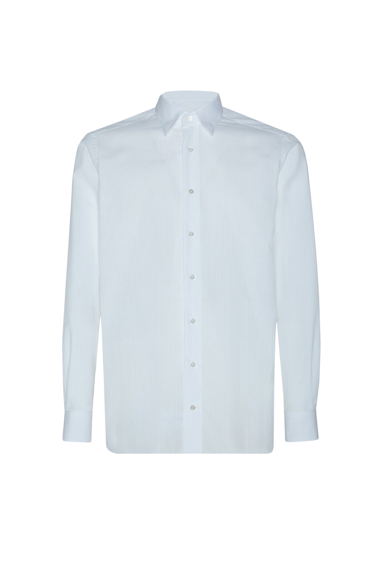 Chemise à manches longues avec motif rayé - Blanc