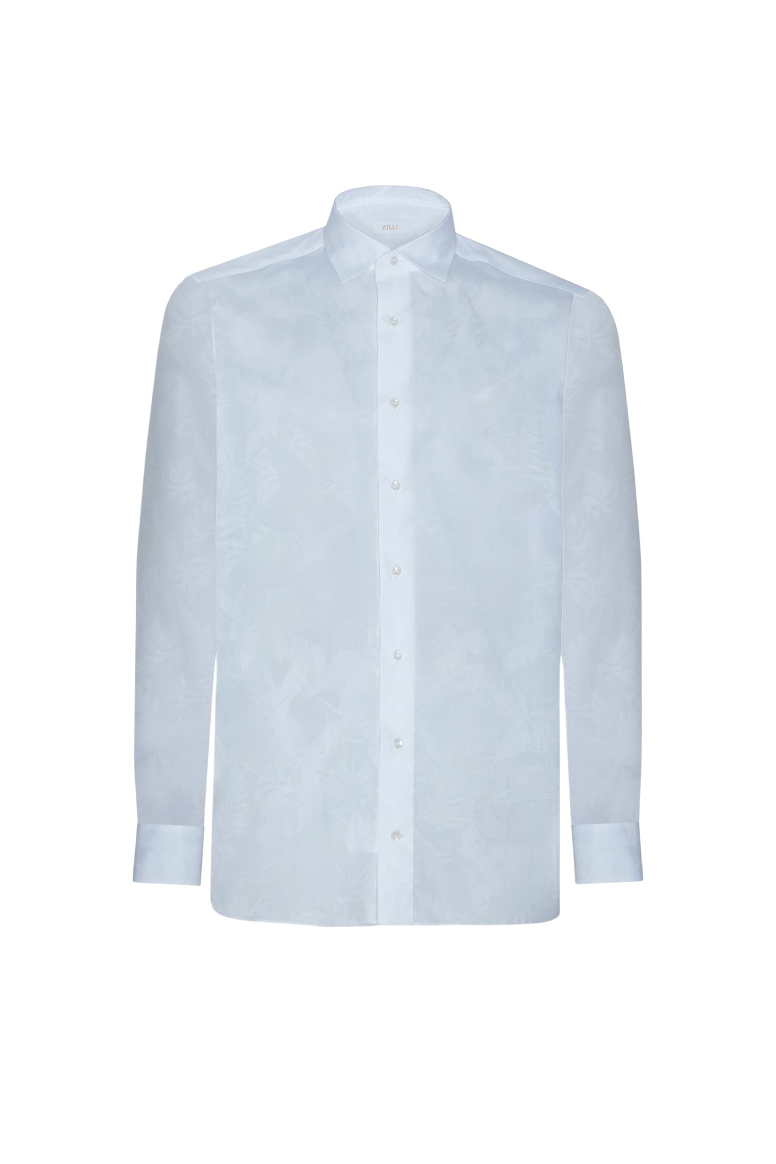 Chemise à motif feuillage jacquard - Bleu