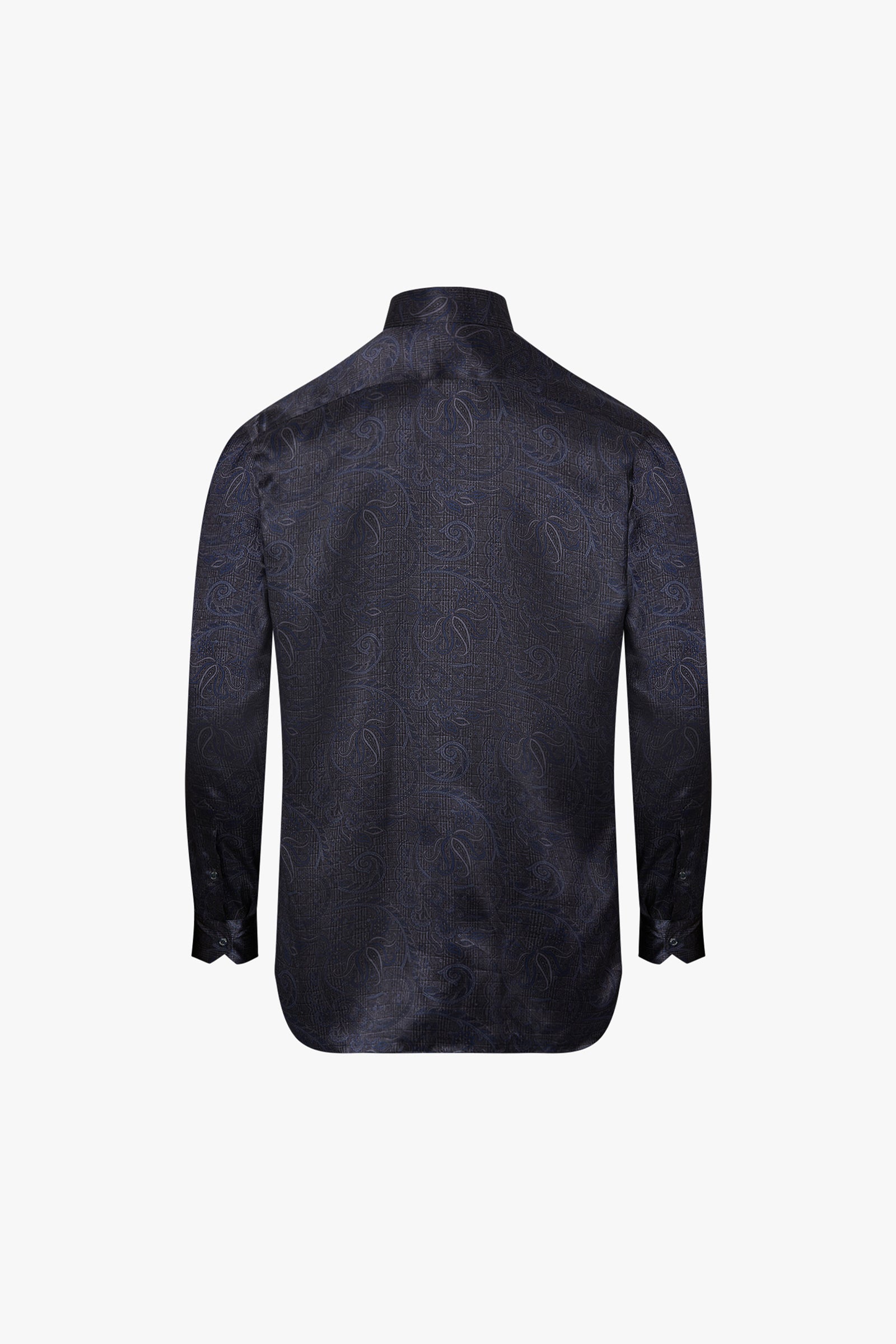 Chemise à motif cachemire en soie - Bleu