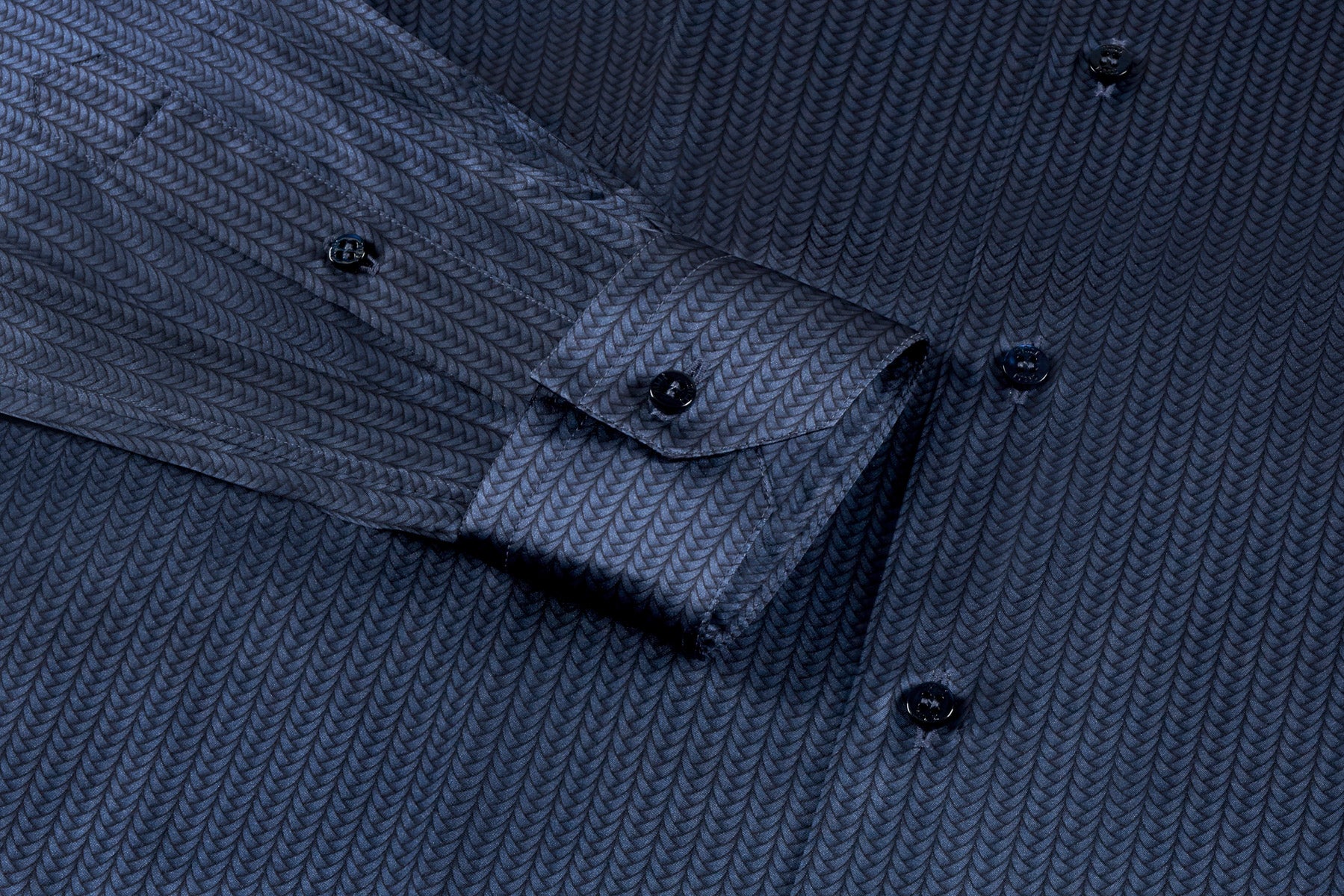 Chemise à motif tressé en soie - Bleu