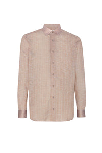 Linen shirt with check pattern - Beige