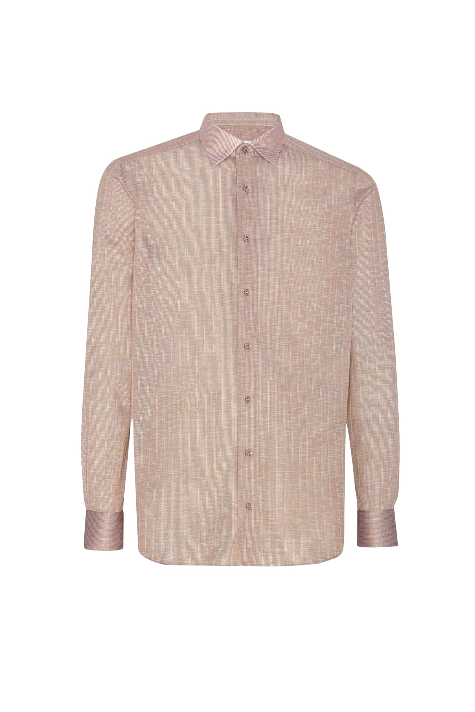 Linen shirt with check pattern - Beige