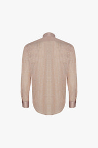 Linen shirt with check pattern - Beige