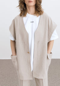 Veste Clearwater oversize en lin - Limestone