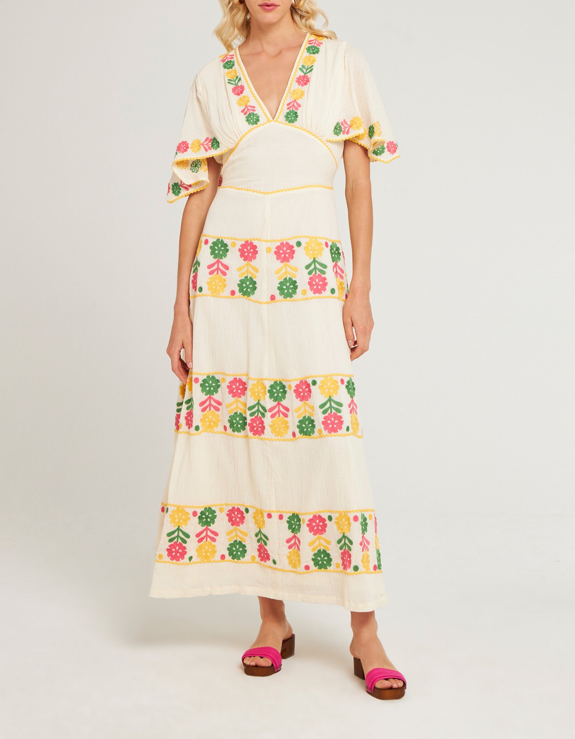 CREAM CLEMENCE LONGDRESS