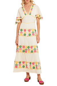 CREAM CLEMENCE LONGDRESS
