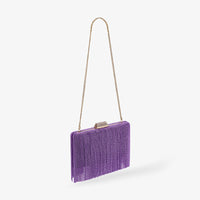 Pochette Clemmie en satin avec frange et chaîne - Cassis