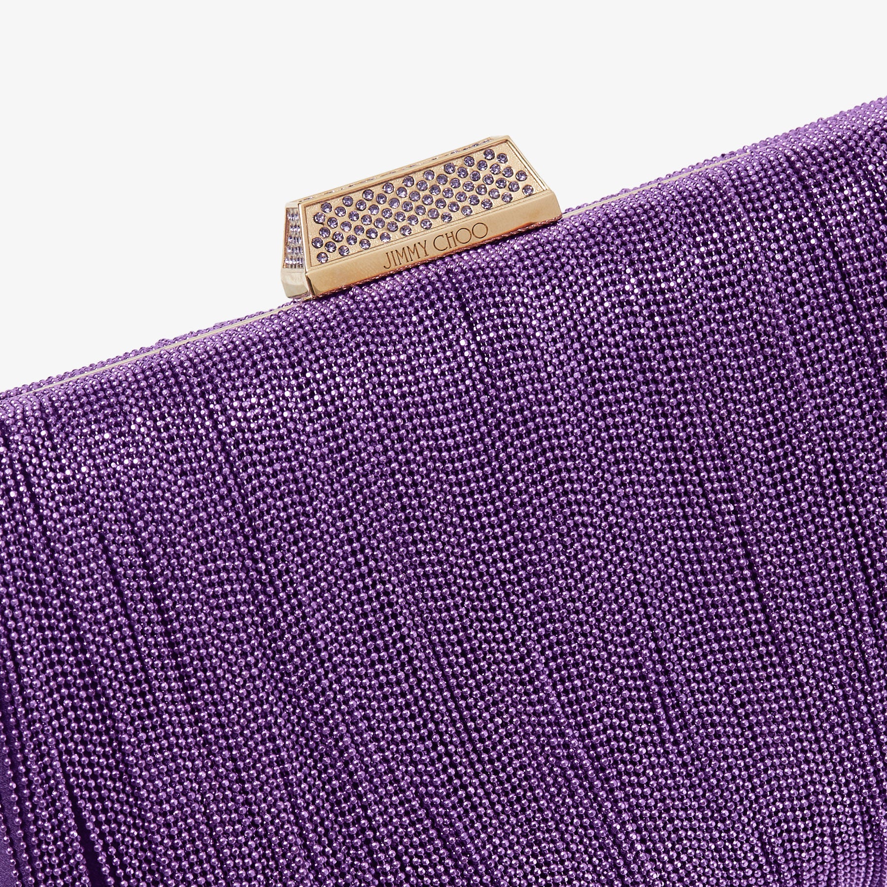 Pochette Clemmie en satin avec frange et chaîne - Cassis