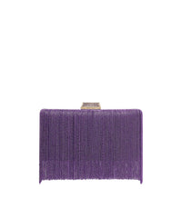 Pochette Clemmie en satin avec frange et chaîne - Cassis