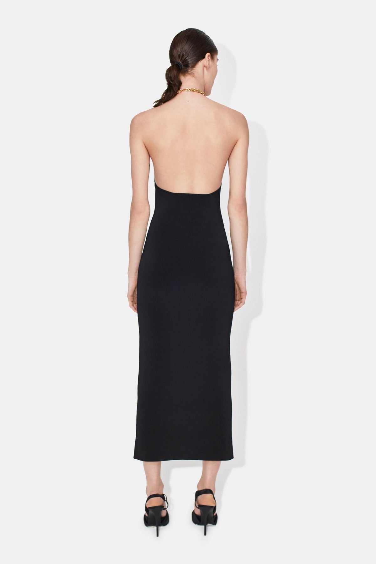 Robe midi Cleopatra à dos nu - Black