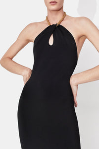 Robe midi Cleopatra à dos nu - Black