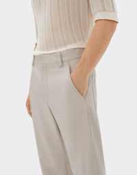 Pantalon chino en cuir nappa - Ecru