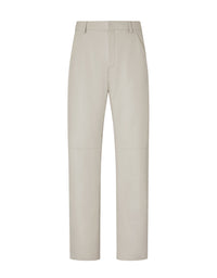 Pantalon chino en cuir nappa - Ecru