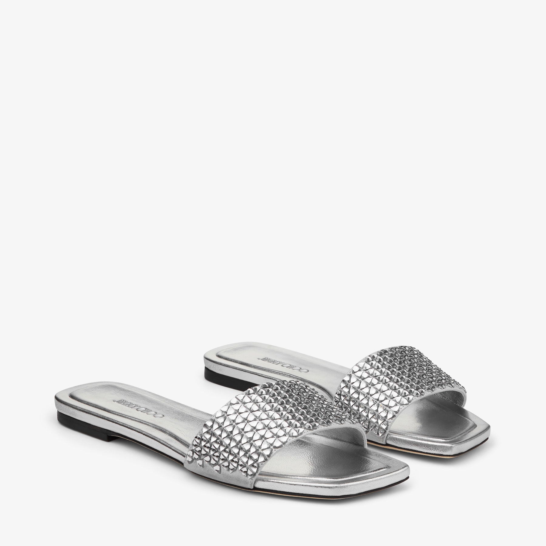 Sandales Clovis plates en daim scintillant - Silver Mix