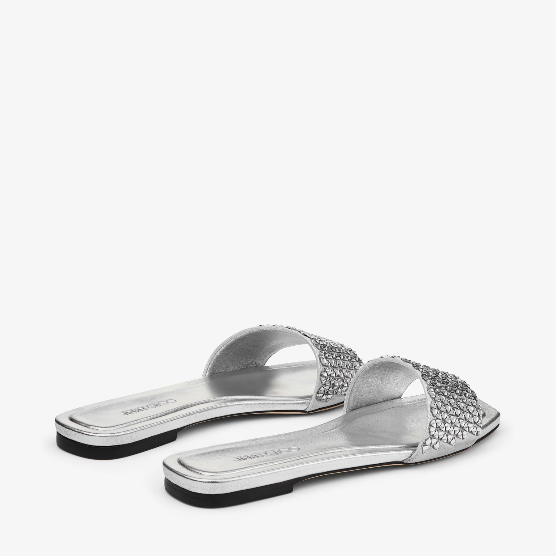 Sandales Clovis plates en daim scintillant - Silver Mix