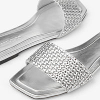 Sandales Clovis plates en daim scintillant - Silver Mix
