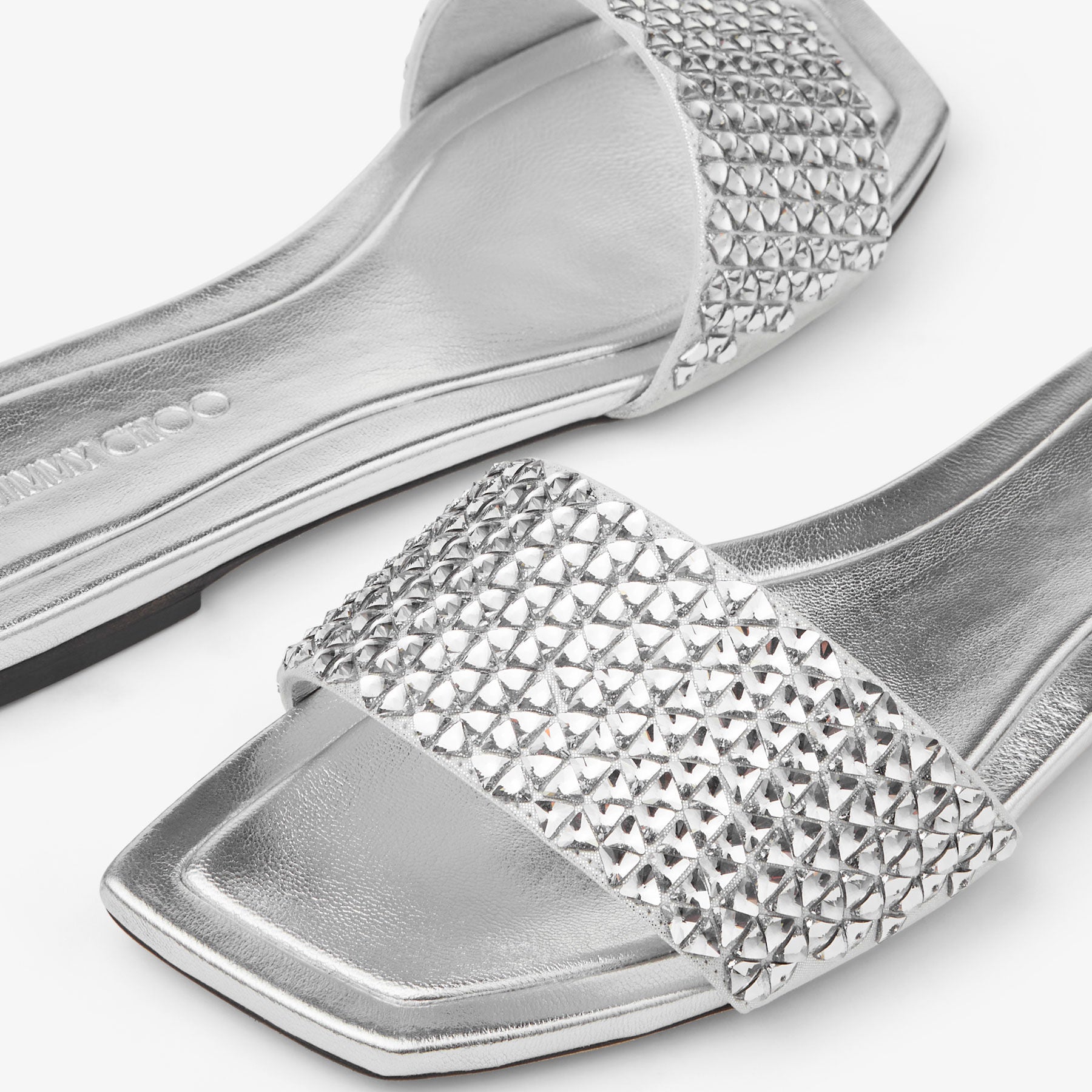 Sandales Clovis plates en daim scintillant - Silver Mix